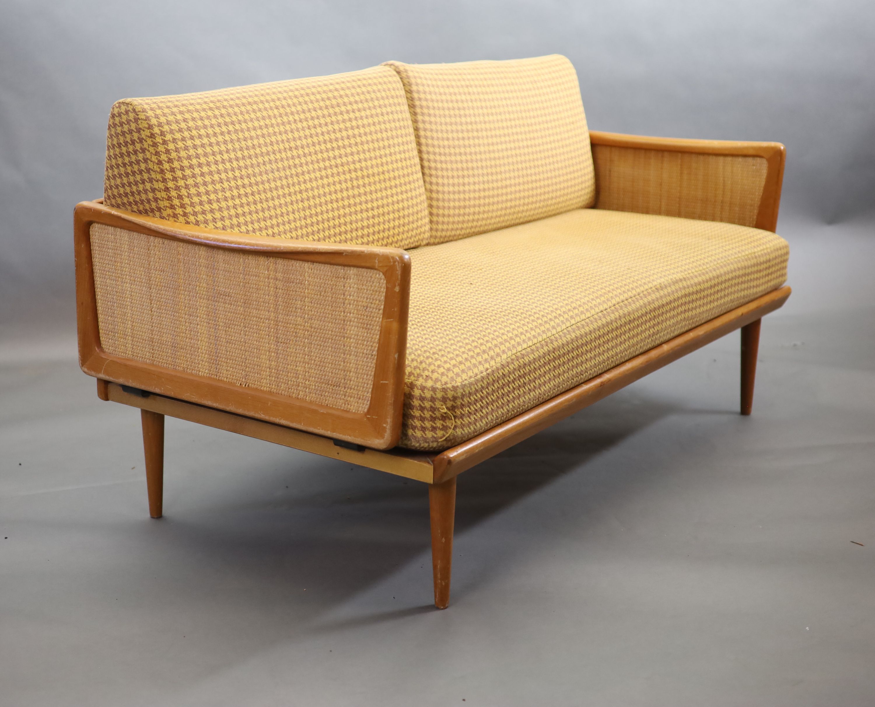 Peter Hvidt and Orla Molgaard-Nielsen for France & Son, a mid 20th century teak-framed settee / daybed, 163cm wide, 73cm deep, 61cm high